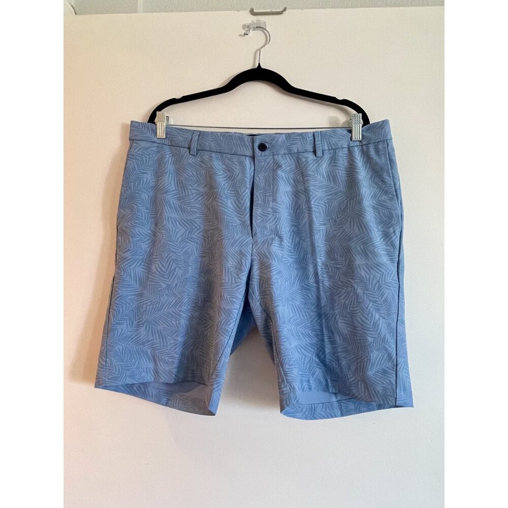 Peter Millar Shorts Mens 38  Crown Crafted Shorts Blue Palm Leaves - Excellent